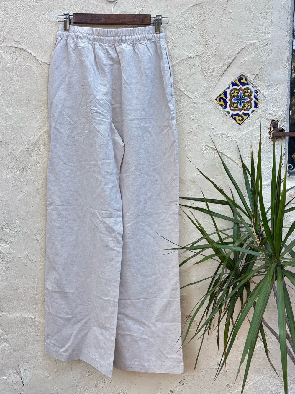 H&M Beige Drawstring Wide-Leg Pants - Picture 8 of 8
